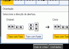 Imagem do ecrã do painel de operações