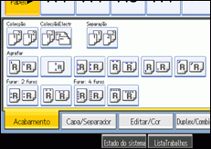 Imagem do ecrã do painel de operações
