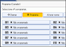 Imagem do ecrã do painel de operações