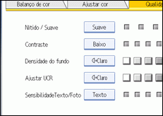 Imagem do ecrã do painel de operações