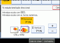 Imagem do ecrã do painel de operações