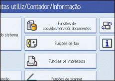 Imagem do ecrã do painel de operações