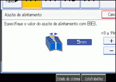 Imagem do ecrã do painel de operações