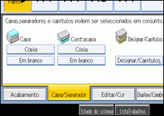 Imagem do ecrã do painel de operações