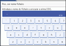 Imagem do ecrã do painel de operações