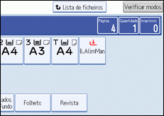 Imagem do ecrã do painel de operações