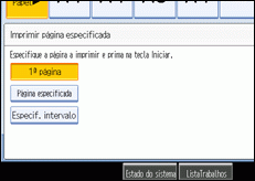 Imagem do ecrã do painel de operações