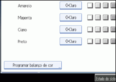 Imagem do ecrã do painel de operações
