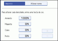 Imagem do ecrã do painel de operações