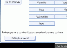 Imagem do ecrã do painel de operações