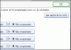 Imagem do ecrã do painel de operações