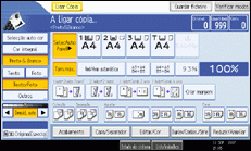 Imagem do ecrã do painel de operações