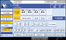 Imagem do ecrã do painel de operações