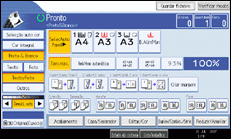 Imagem do ecrã do painel de operação
