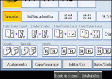 Imagem do ecrã do painel de operações.