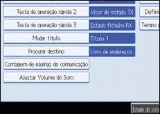 Imagem do ecrã do painel de operações.