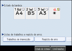 Imagem do ecrã do painel de operações.