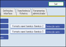 Imagem do ecrã do painel de operações.
