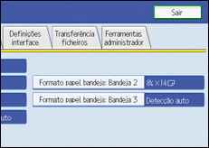 Imagem do ecrã do painel de operações.