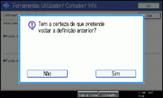 Imagem do ecrã do painel de operações.