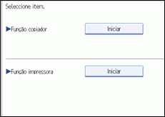 Imagem do ecrã do painel de operações.