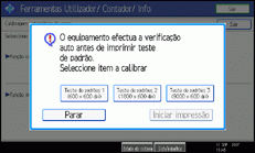 Imagem do ecrã do painel de operações.