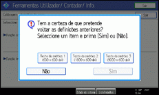 Imagem do ecrã do painel de operações.