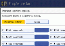 Ilustração do ecrã do painel de operação