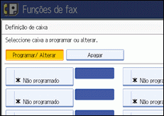 Ilustração do ecrã do painel de operação