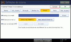 Ilustração do ecrã do painel de operação