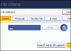Ilustração do ecrã do painel de operação