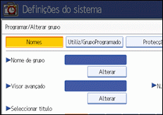 Ilustração do ecrã do painel de operação