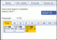 Ilustração do ecrã do painel de operação