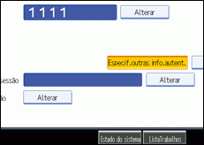 Ilustração do ecrã do painel de operação