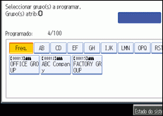 Ilustração do ecrã do painel de operação