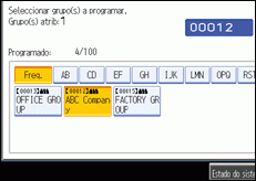 Ilustração do ecrã do painel de operação