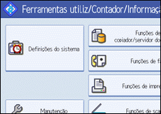 Ilustração do ecrã do painel de operação