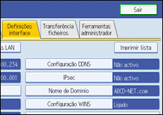 ilustração do ecrã do painel de operação