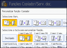 Ilustração do ecrã do painel de operação