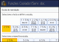 Ilustração do ecrã do painel de operação