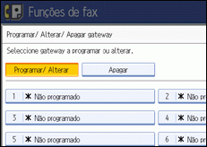 Ilustração do ecrã do painel de operação