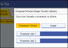 Ilustração do ecrã do painel de operação