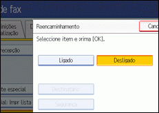 Ilustração do ecrã do painel de operação