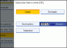 Ilustração do ecrã do painel de operação