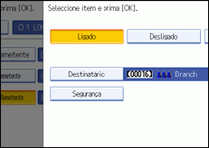 Ilustração do ecrã do painel de operação