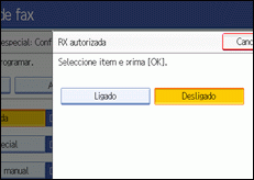 Ilustração do ecrã do painel de operação