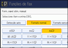 Ilustração do ecrã do painel de operação