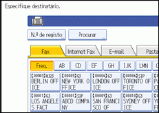 Ilustração do ecrã do painel de operação