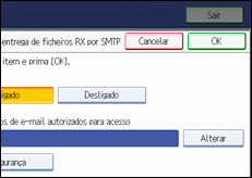 Ilustração do ecrã do painel de operação