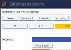 Ilustração do ecrã do painel de operação